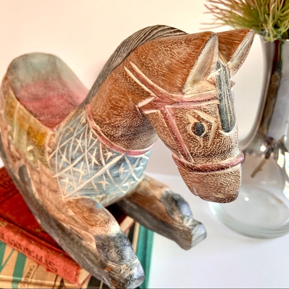 Hand carved rocking horse table decor Cottagecore - Picture 3 of 8